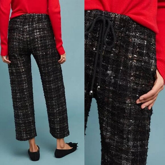 Anthropologie Eva Franco Fritz Metallic Tweed Pull on Pants - Picture 2 of 6